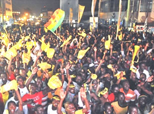 Accueil triomphal aux Ghanéens 