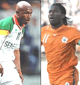 Football / C?te d'Ivoire - S?n?gal: Le choc Drogba - Diouf
